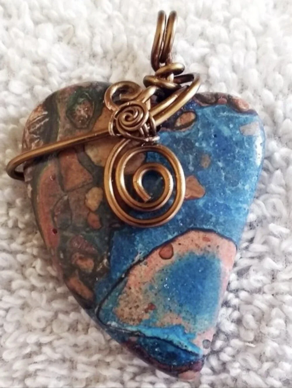 Ghost Eye Jasper Heart Shape Pendant- One Of A Kind, Home Made, Nwot
